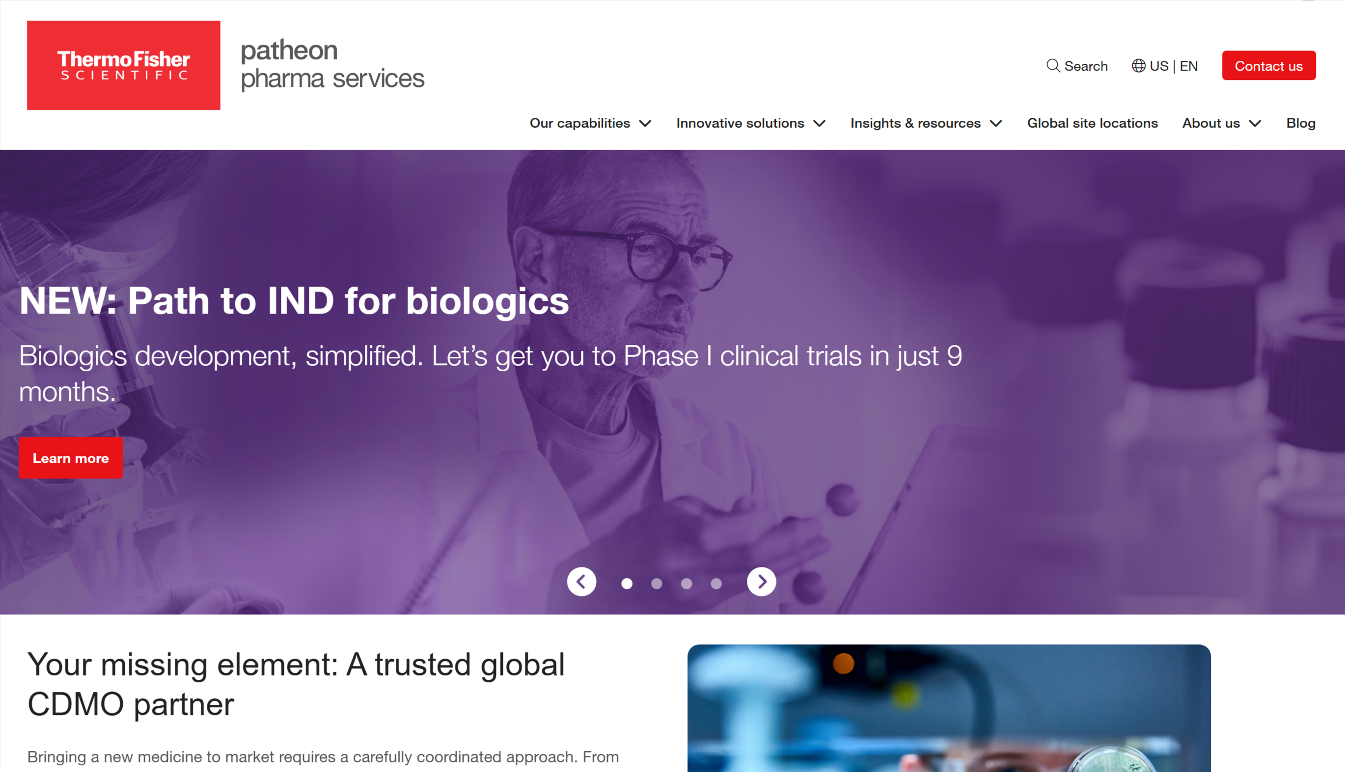Patheon Website Relaunch - Digital Transformation Case Study